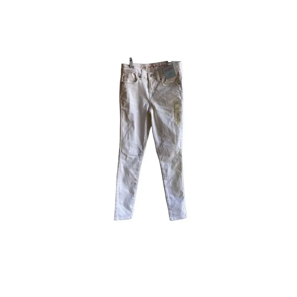 cat and jack NW5 girls ultimate stretch skinny white jeans, size 12 ￼